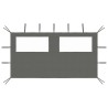 Paroi latérale de belvédère avec fenêtres 4x2 m Anthracite 