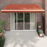 Auvent rétractable automatique orange et marron 3x2,5 m 