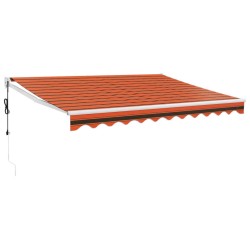 Auvent rétractable automatique orange et marron 3x2,5 m 