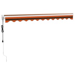 Auvent rétractable automatique orange et marron 3x2,5 m 