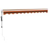 Auvent rétractable automatique orange et marron 3x2,5 m 