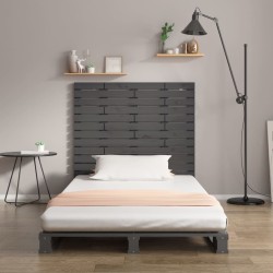 Tête de lit murale Gris 106x3x91,5 cm Bois massif de pin 