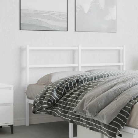 Tête de lit métal blanc 135 cm 