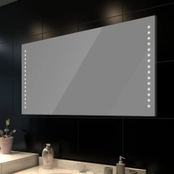 Miroir de salle de bain 100 x 60 cm avec lumières LED 