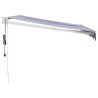 Auvent rétractable automatique bleu et blanc 3x2,5 m 