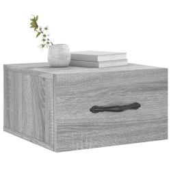 Table de chevet murale sonoma gris 35x35x20 cm 