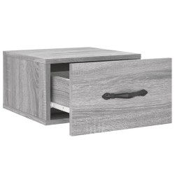 Table de chevet murale sonoma gris 35x35x20 cm 