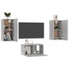 Ensemble de meubles TV 3 pcs Gris béton Bois d'ingénierie 