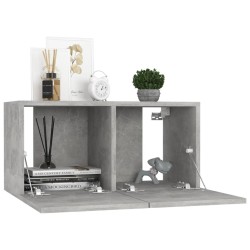 Ensemble de meubles TV 3 pcs Gris béton Bois d'ingénierie 
