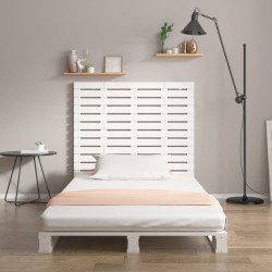 Tête de lit murale Blanc 106x3x91,5 cm Bois massif de pin 