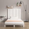 Tête de lit murale Blanc 106x3x91,5 cm Bois massif de pin 