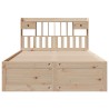 Lit bibliothèque sans matelas 160x200 cm bois massif de pin 