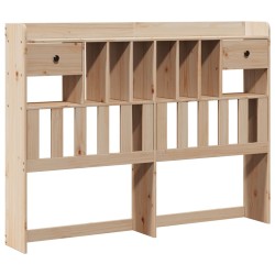 Lit bibliothèque sans matelas 160x200 cm bois massif de pin 