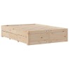 Lit bibliothèque sans matelas 160x200 cm bois massif de pin 