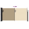 Auvent latéral rétractable beige 100x300 cm 