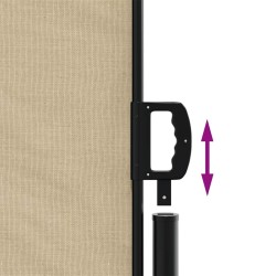 Auvent latéral rétractable beige 100x300 cm 