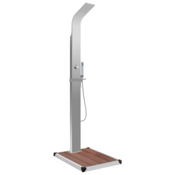 Douche d'extérieur avec receveur de douche WPC Acier inoxydable 