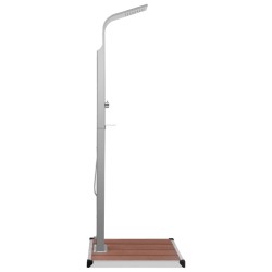 Douche d'extérieur avec receveur de douche WPC Acier inoxydable 