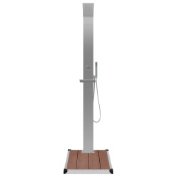 Douche d'extérieur avec receveur de douche WPC Acier inoxydable 