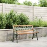 Banc de jardin 116 cm bois de sapin massif et acier 