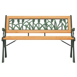 Banc de jardin 116 cm bois de sapin massif et acier 