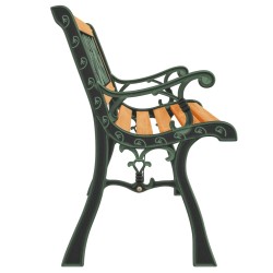 Banc de jardin 116 cm bois de sapin massif et acier 