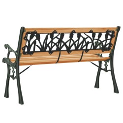 Banc de jardin 116 cm bois de sapin massif et acier 