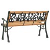 Banc de jardin 116 cm bois de sapin massif et acier 