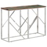 Table console argenté acier inoxydable/bois massif récupération 