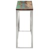 Table console argenté acier inoxydable/bois massif récupération 