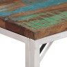 Table console argenté acier inoxydable/bois massif récupération 