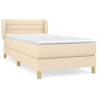 Sommier à lattes de lit avec matelas Crème 100x200 cm Tissu 