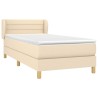 Sommier à lattes de lit avec matelas Crème 100x200 cm Tissu 