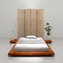 Cadre de lit Futon japonais Bois d'acacia massif 90x200 cm 