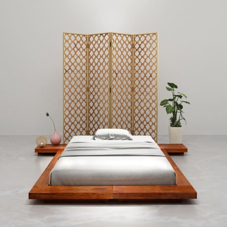 Cadre de lit Futon japonais Bois d'acacia massif 90x200 cm 