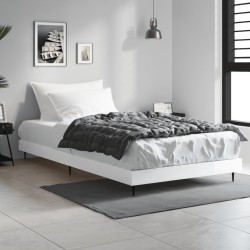 Cadre de lit sans matelas blanc brillant 90x190 cm 