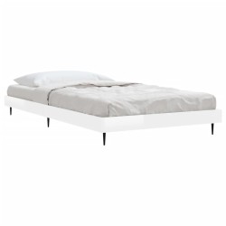 Cadre de lit sans matelas blanc brillant 90x190 cm 