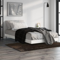 Cadre de lit sans matelas blanc brillant 90x190 cm 