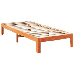 Cadre de lit sans matelas cire marron 90x200 cm bois pin massif 