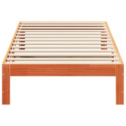 Cadre de lit sans matelas cire marron 90x200 cm bois pin massif 