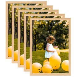 Collage de cadres photo 5 pcs de mur table Chêne clair 70x90 cm 