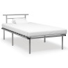 Cadre de lit sans matelas gris métal 100x200 cm 