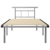 Cadre de lit sans matelas gris métal 100x200 cm 