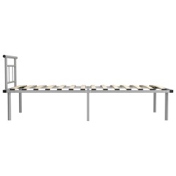 Cadre de lit sans matelas gris métal 100x200 cm 