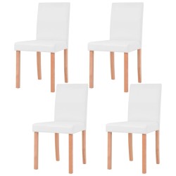 Table et chaises 5 pcs Cuir synthétique Chêne Couleur crème 