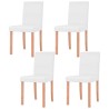 Table et chaises 5 pcs Cuir synthétique Chêne Couleur crème 