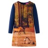 Robe pour enfants à manches longues bleu marine 140 