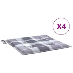 Coussins de chaise de jardin lot de 4 carreaux gris 40x40x3 cm 