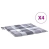 Coussins de chaise de jardin lot de 4 carreaux gris 40x40x3 cm 
