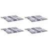 Coussins de chaise de jardin lot de 4 carreaux gris 40x40x3 cm 